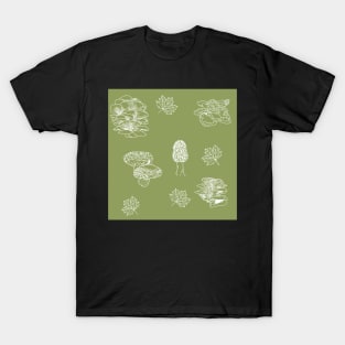 Woodland Mushrooms Sage 1 T-Shirt